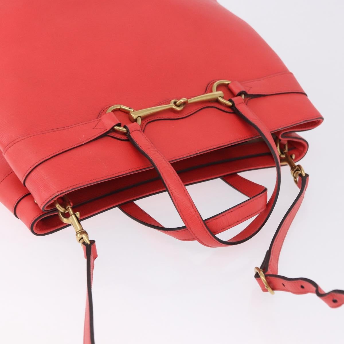 Gucci Bright Bit Convertible Leather, Red, Leather, Tote Bag