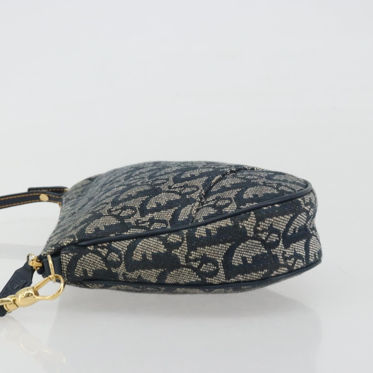 Christian Dior Vintage Saddle Diorissimo Canvas, Navy, Canvas, Shoulder Bag