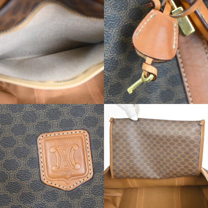 Celine Vintage Duffle Canvas and Leather, Brown, Canvas, Travel Bag