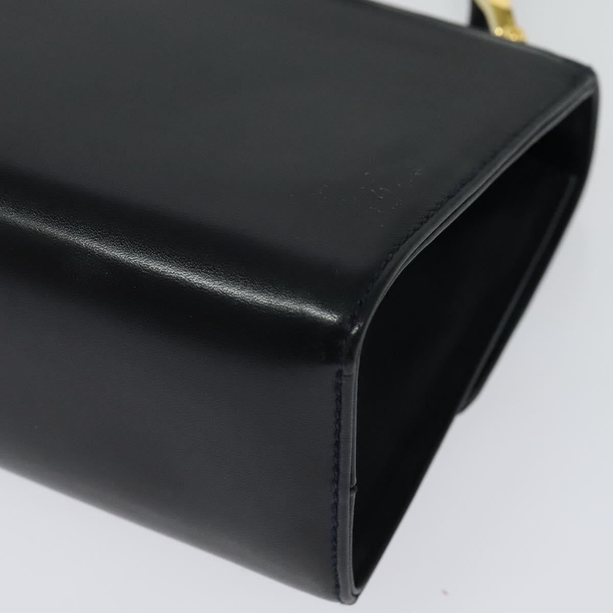 Salvatore Ferragamo Gancini Leather, Black, Leather, Shoulder Bag