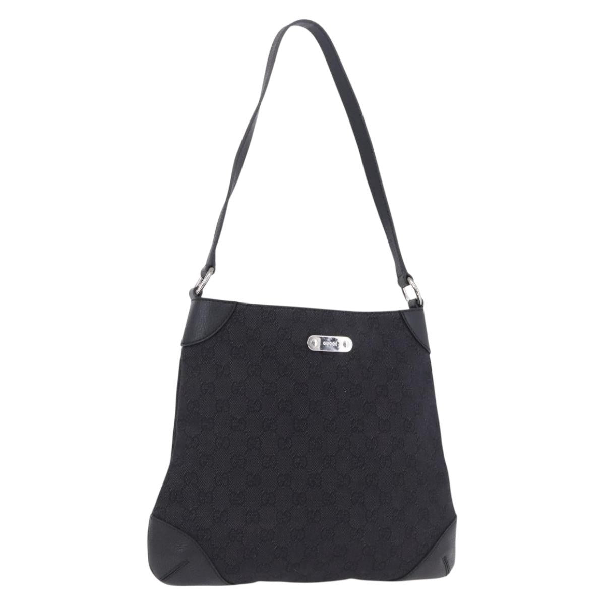 Gucci Original Messenger GG Canvas and leather, Black, Canvas, Shoulder Bag