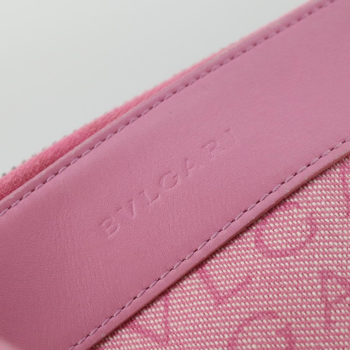 Bvlgari Logomania Canvas with Leather, Pink, Canvas, Shoulder Bag