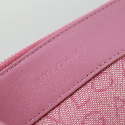 Bvlgari Logomania Canvas with Leather, Pink, Canvas, Shoulder Bag