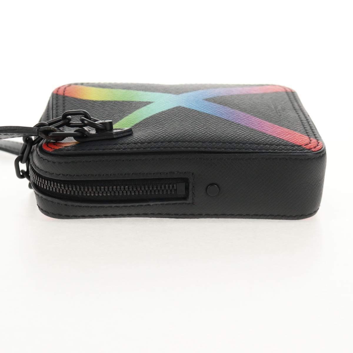 Louis Vuitton Danube Messenger Rainbow Taiga Leather, Black, Leather, Handbag