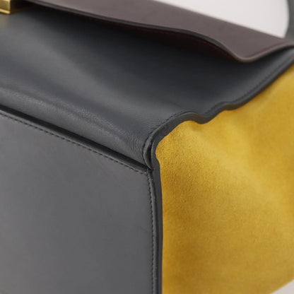 Celine Tricolor Trapeze Leather, Multicolour, Leather, Handbag