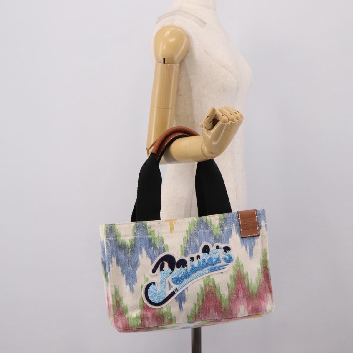 Loewe Paula's Ibiza Embellished Printed Canvas, Multicolour, Canvas, Tote Bag