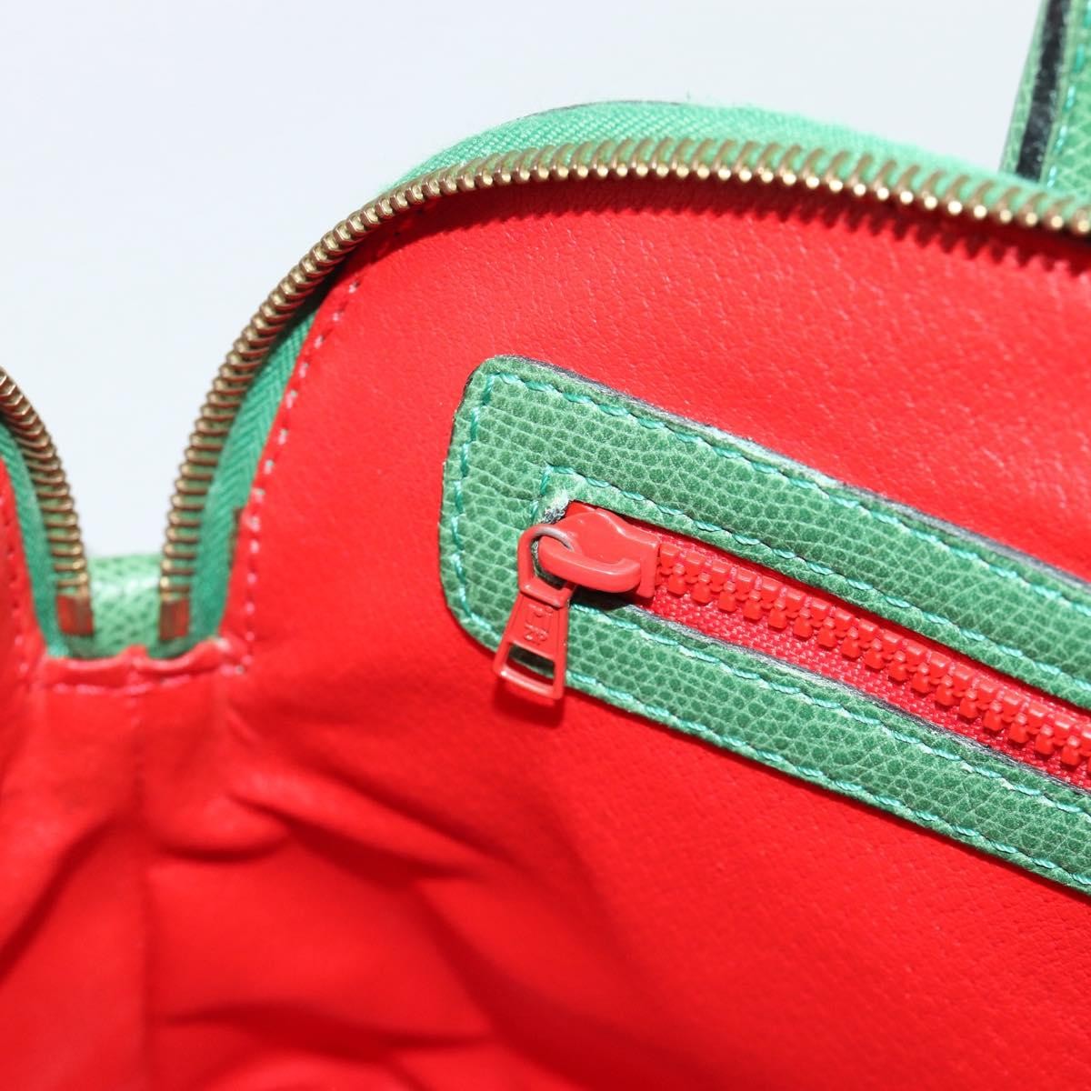 Celine Vintage Convertible Bowler Leather, Green, Leather, Handbag