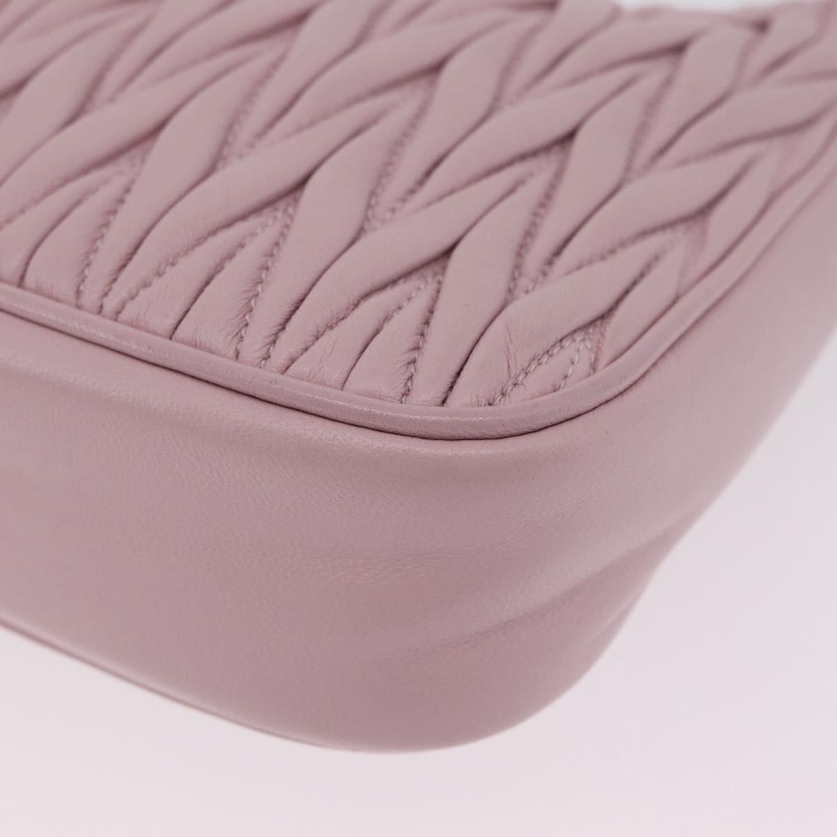 Miu Miu Shoulder Matelasse Leather, Pink, Leather, Shoulder Bag