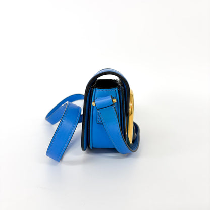Valentino Garavani Supervee Leather, Blue, Leather, Crossbody Bag