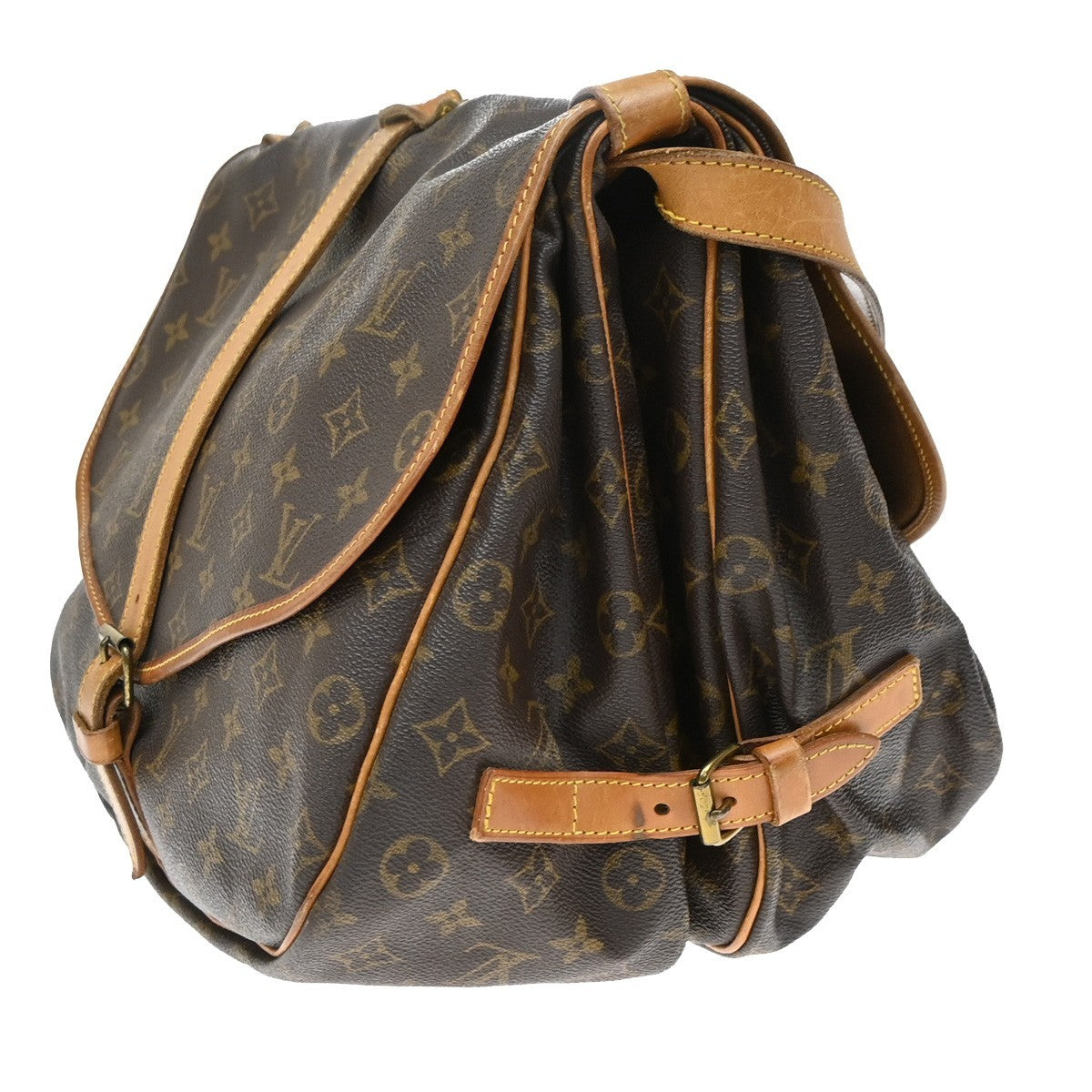 Louis Vuitton Saumur Monogram, Brown, Canvas, Shoulder Bag