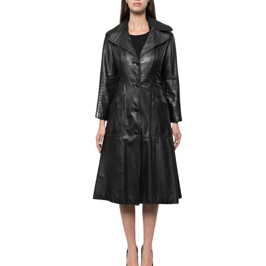 O & Z Midi Coat 10 US Black Leather