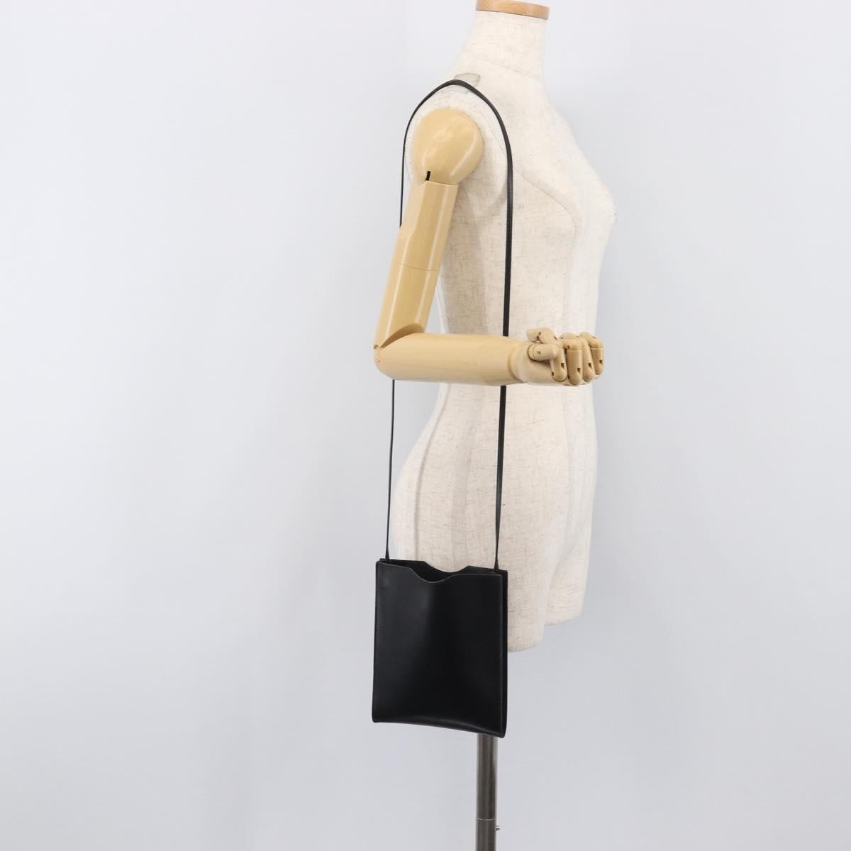 Hermes Onimaitou Leather, Black, Leather, Shoulder Bag