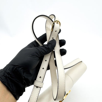 Gucci Arli Leather, White, Leather, Shoulder Bag