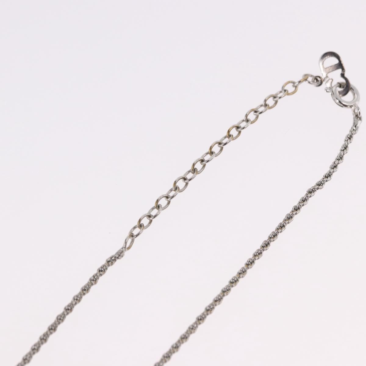 Christian Dior VIntage Circle Pendant Metal, Silver, Metal, Necklace