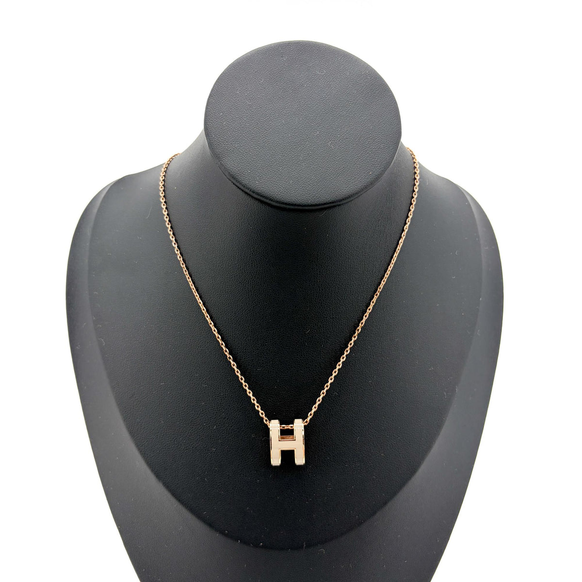 Hermes Pop H Pendant Chain Metal and Enamel, Beige, Other, Necklace