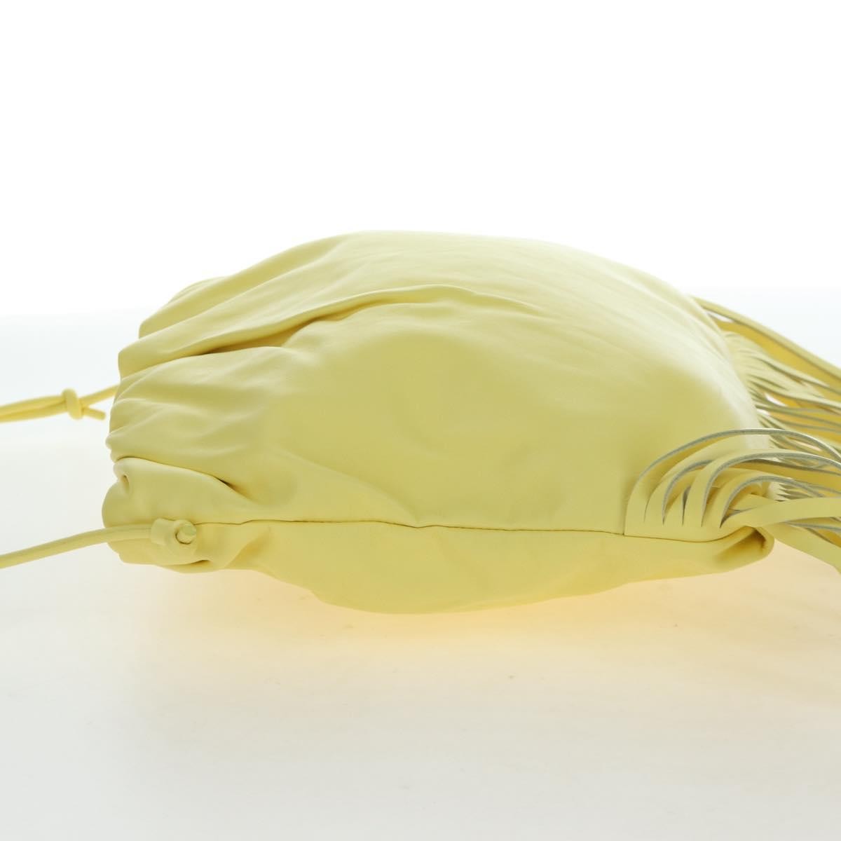 Bottega Veneta The Fringe Leather, Yellow, Leather, Clutch