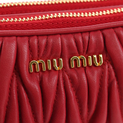 Miu Miu Tech Matelasse Leather, Red, Leather, Crossbody Bag