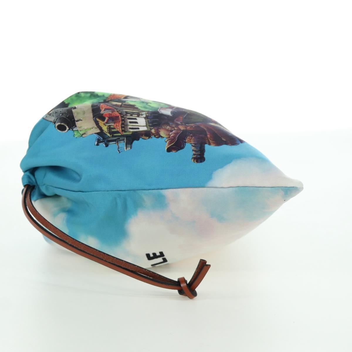 Loewe Paula Drawstring Printed Canvas, Blue, Canvas, Clutch