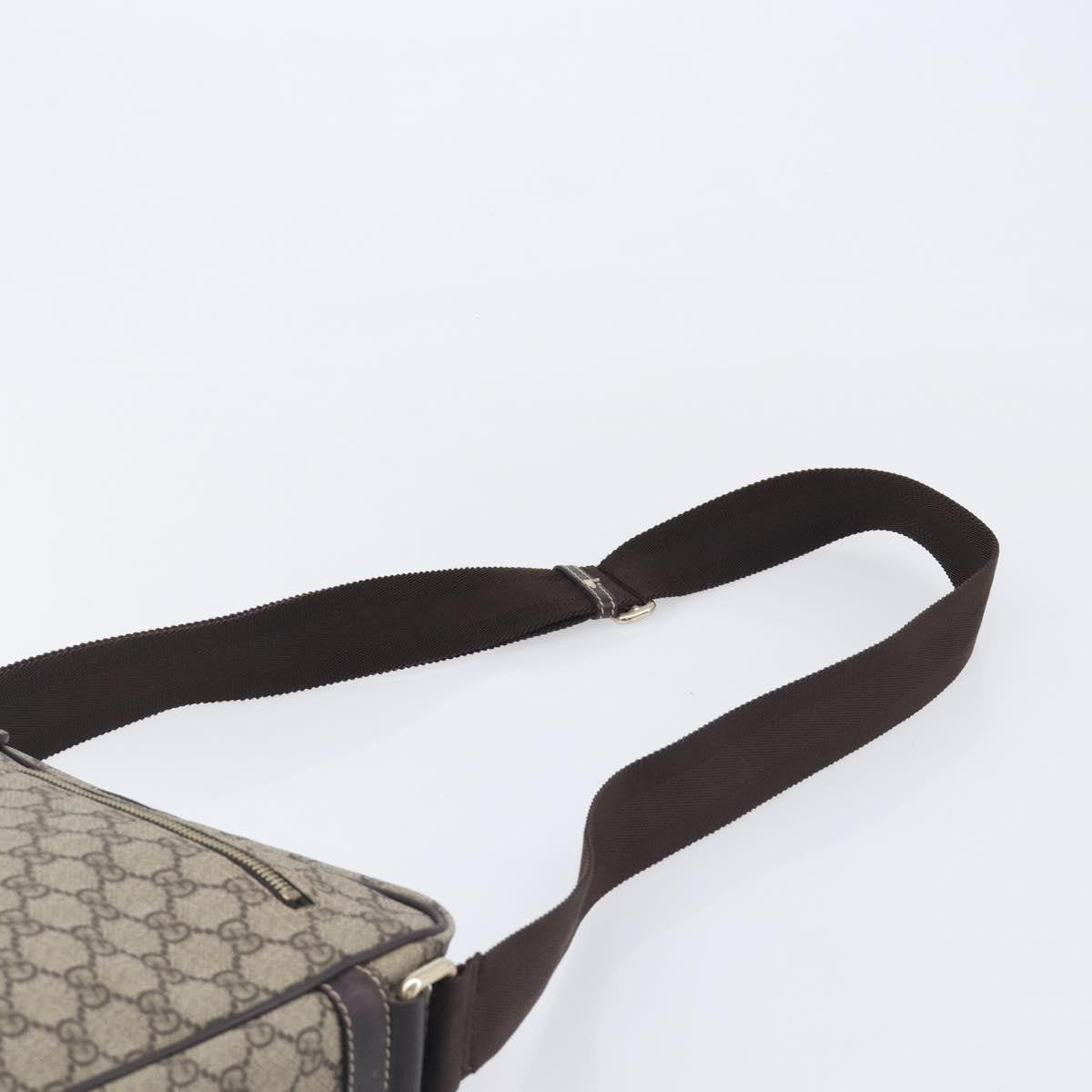 Gucci Front Zip Messenger GG Coated Canvas, Beige, Canvas, Crossbody Bag