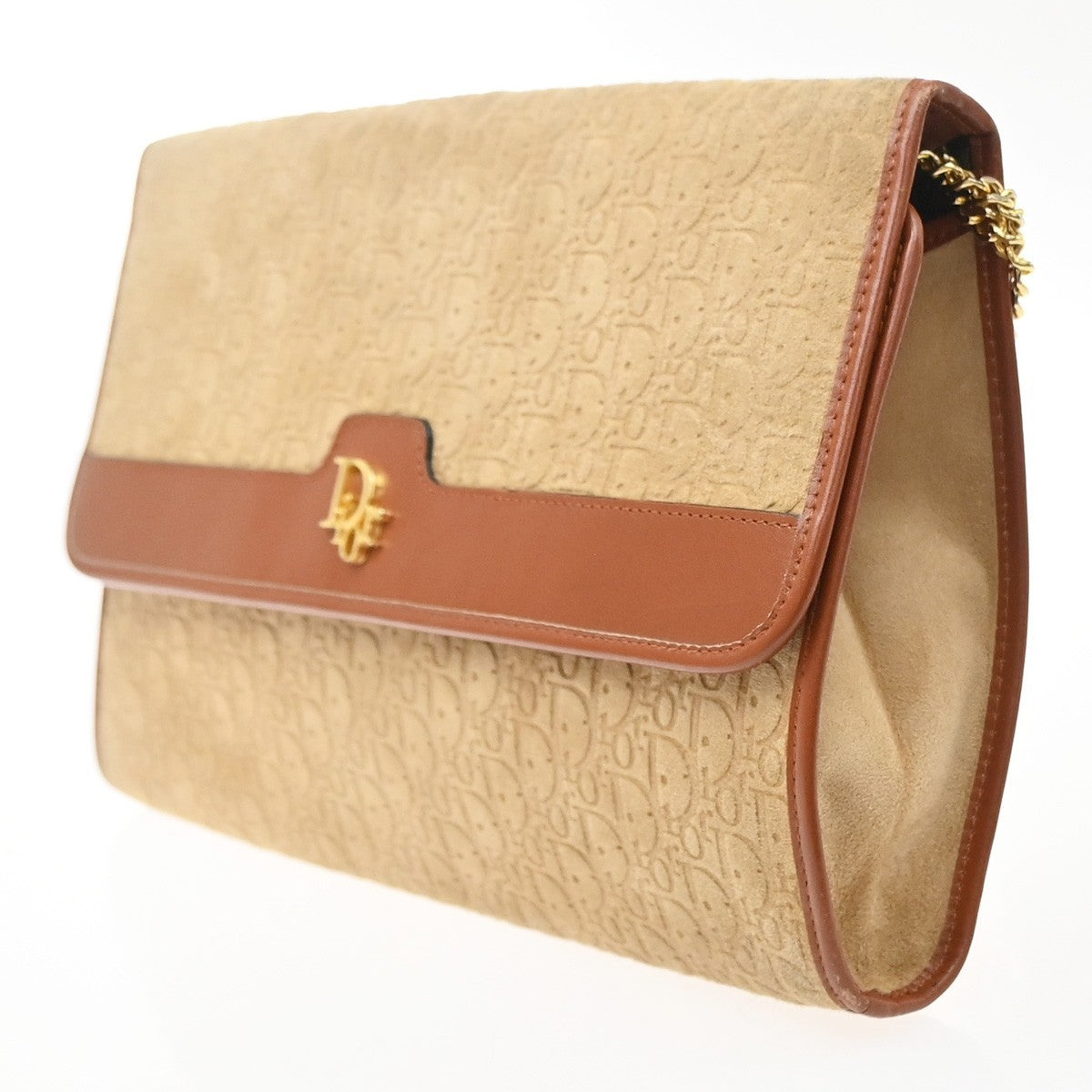 Christian Dior Trotter shoulder bag Leather, Beige, Suede, Shoulder Bag