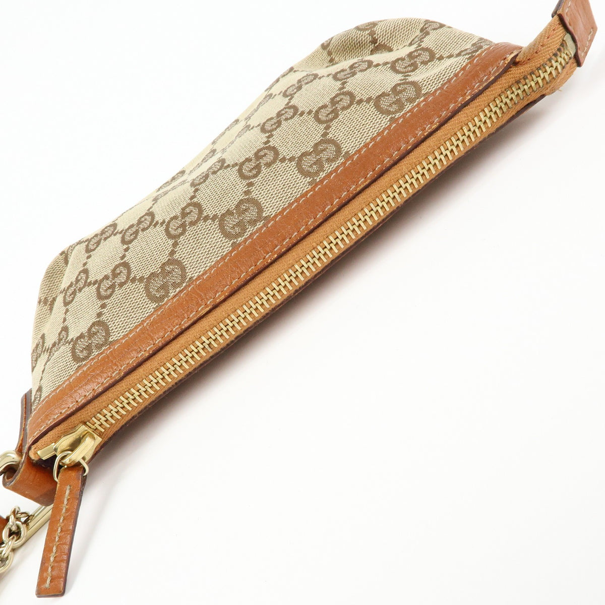 Gucci Zip Wristlet GG Canvas, Beige, Canvas, Clutch