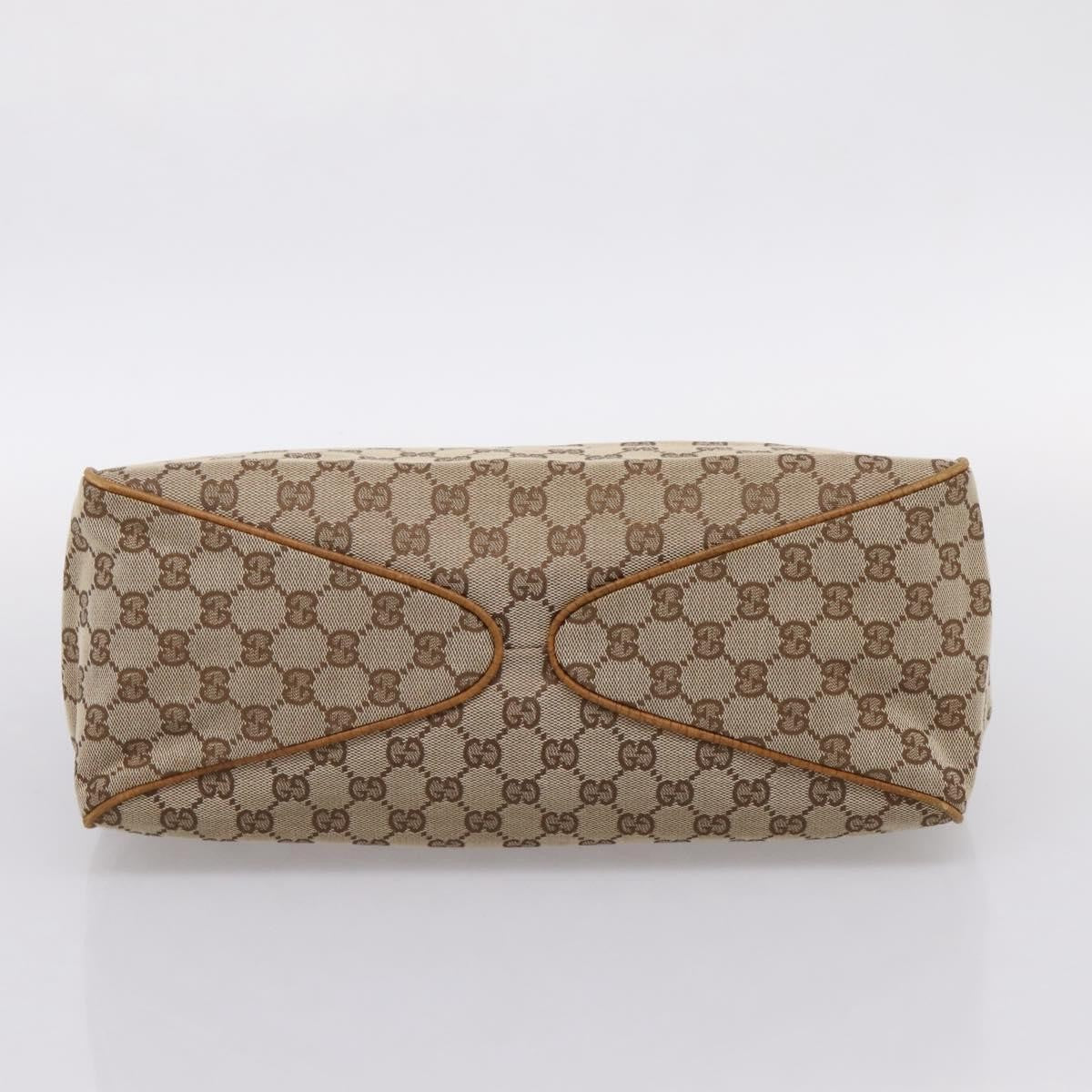 Gucci Vintage Bamboo Handle GG Canvas, Beige, Canvas, Tote Bag