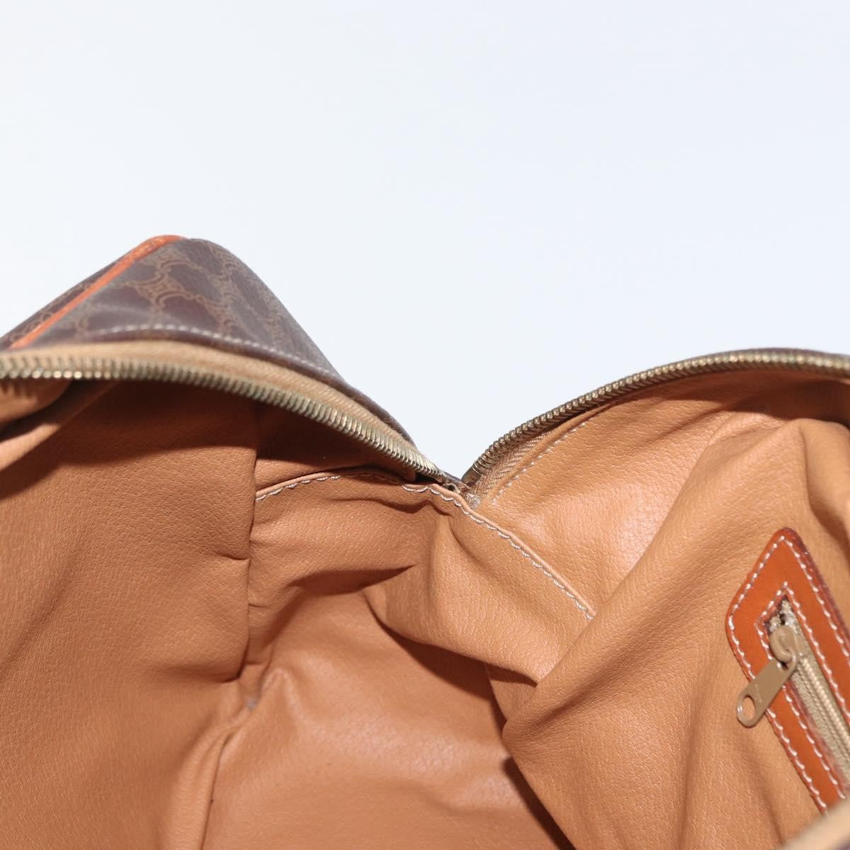 Celine Vintage Macadam Canvas and Leather, Brown, Canvas, Handbag