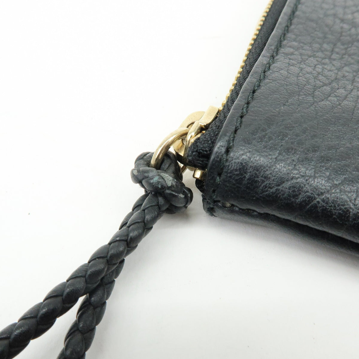 Gucci Bamboo Zip Pouch (Outlet) Leather, Black, Leather, Clutch