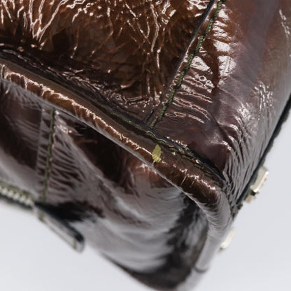 Loewe Amazona Patent, Brown, Patent Leather, Handbag