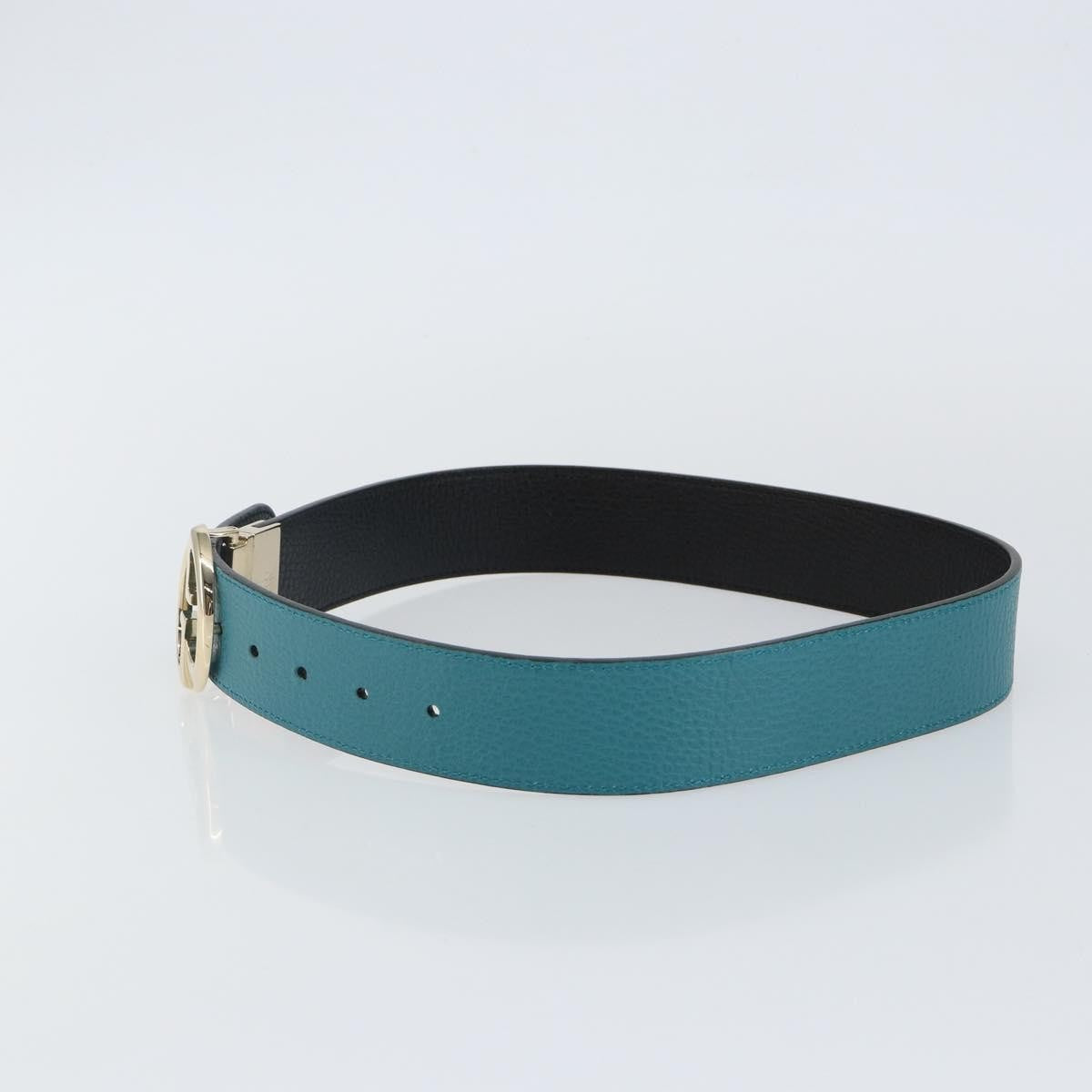 Gucci 1973 Reversible Belt (Outlet) Leather, Turquoise, Leather, Belt