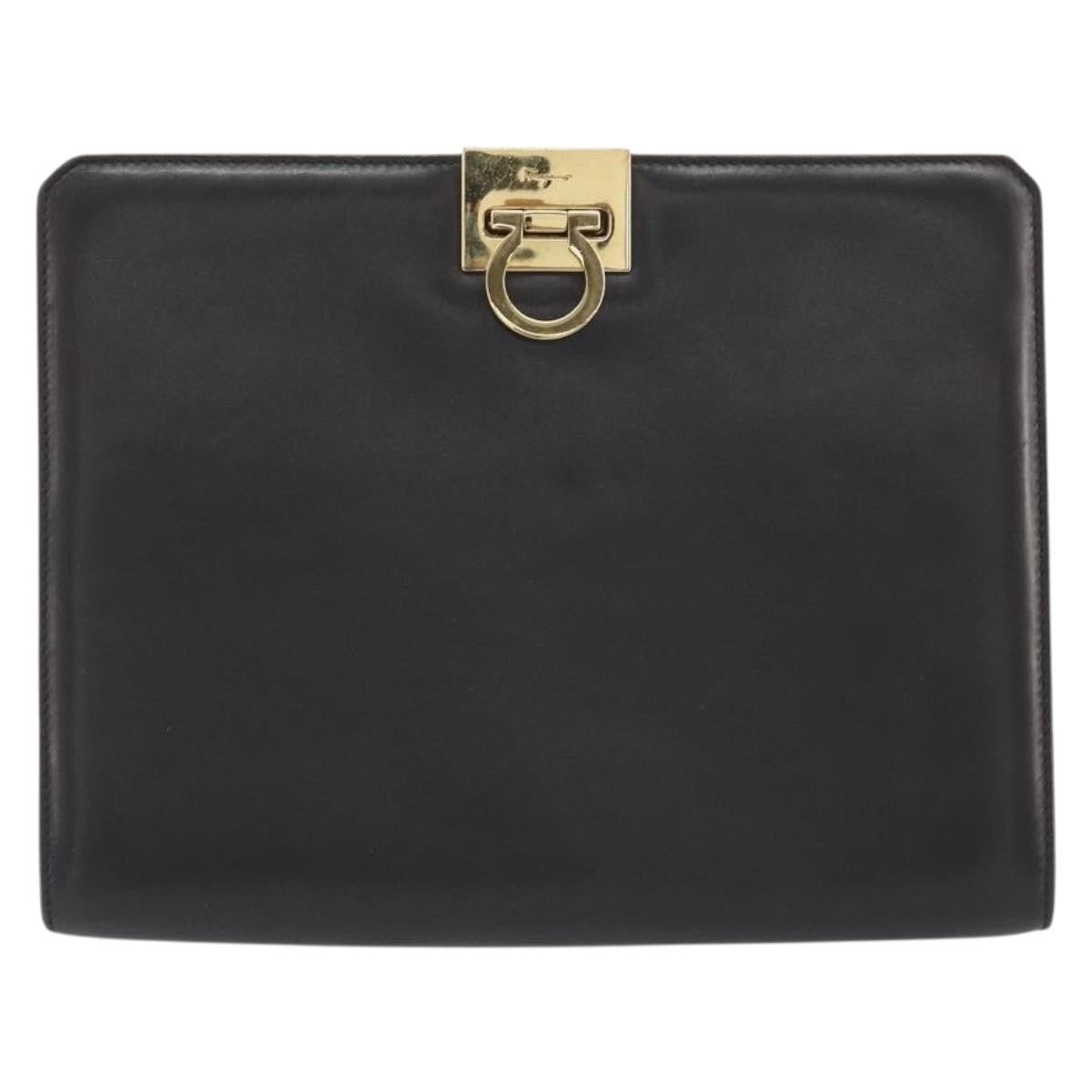 Salvatore Ferragamo Vintage Gancini Chain Leather, Brown, Leather, Shoulder Bag