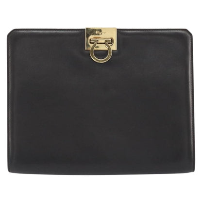 Salvatore Ferragamo Vintage Gancini Chain Leather, Brown, Leather, Shoulder Bag