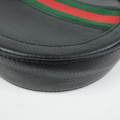 Gucci Ophidia Round Leather, Black, Leather, Shoulder Bag