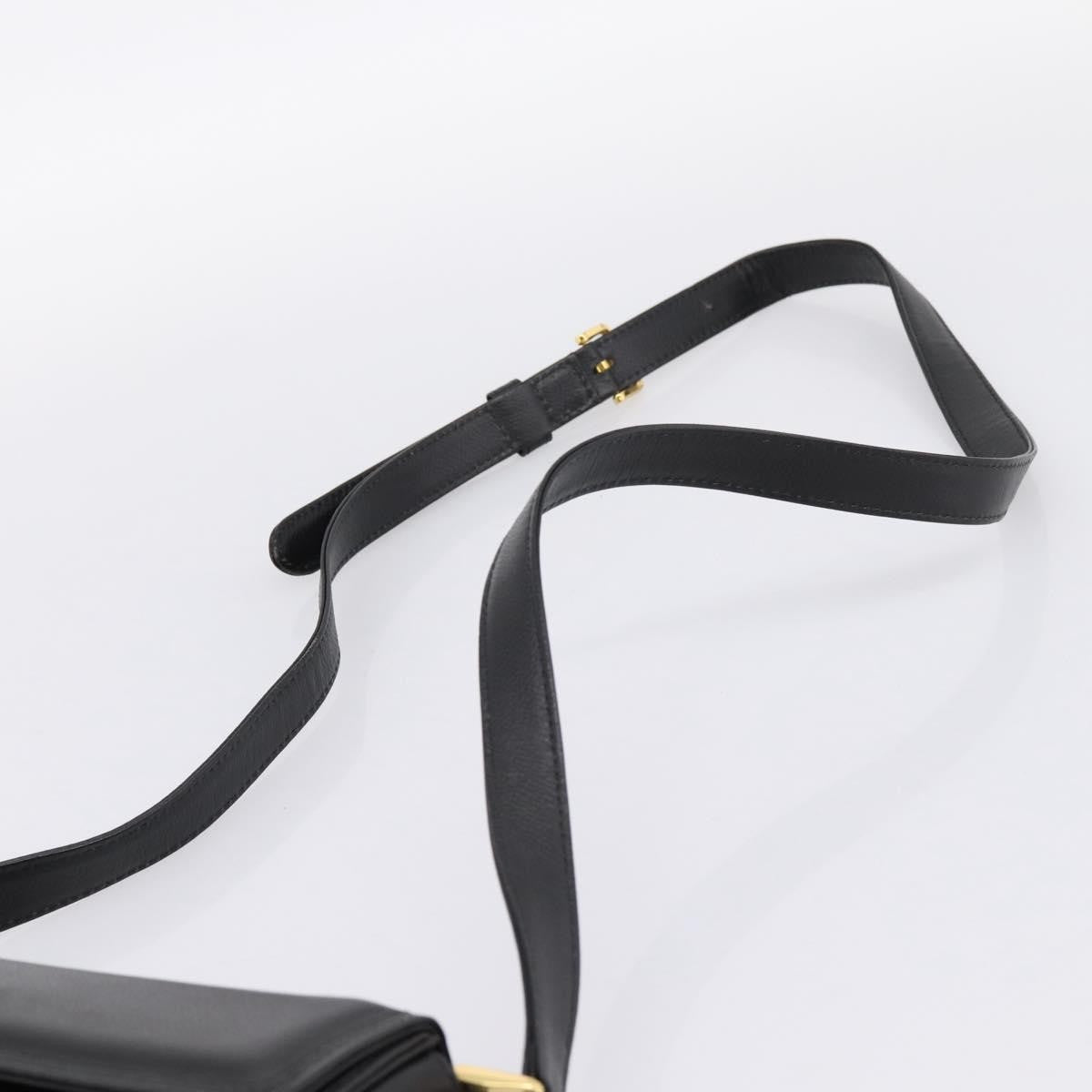 Valentino Garavani VLogo Leather, Black, Leather, Shoulder Bag