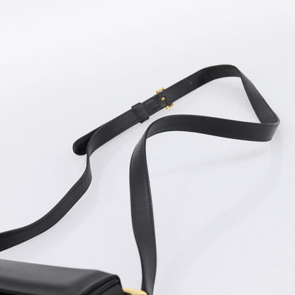 Valentino Garavani VLogo Leather, Black, Leather, Shoulder Bag