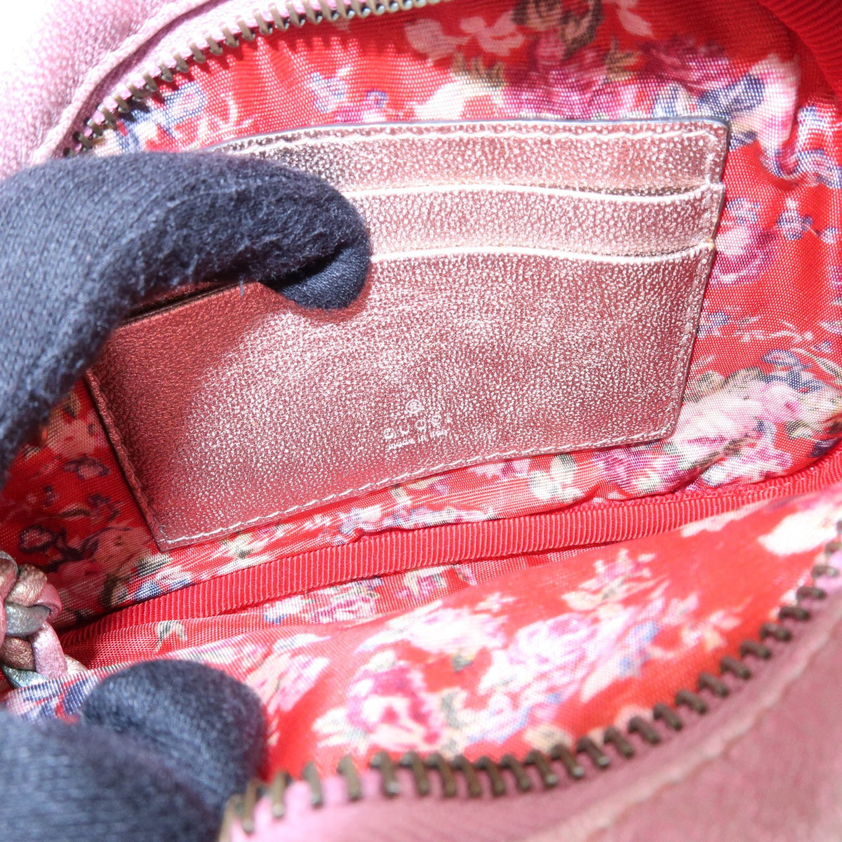 Gucci Trapuntata Camera Quilted Laminated Leather, Pink, Leather, Handbag