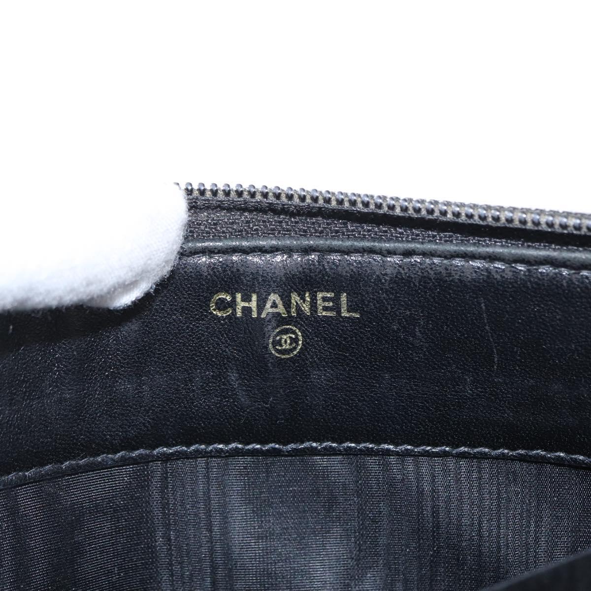 Chanel CC Zip Around Wallet Stitched Lambskin, BLACK, LEATHER, Wallets