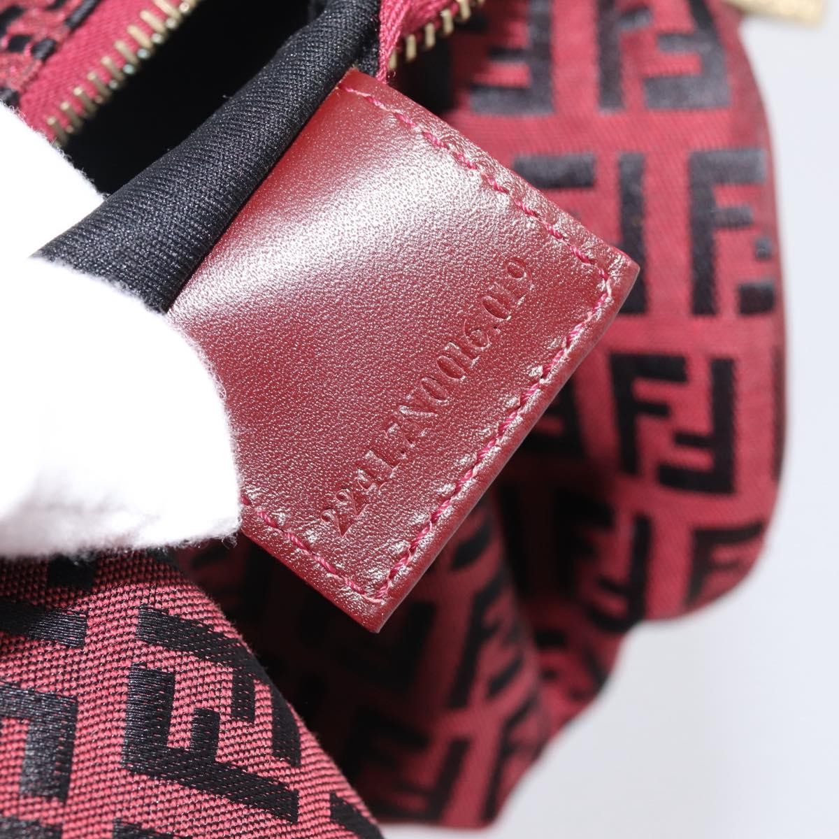 Fendi Vintage FF Zip Zucchino Canvas, Burgundy, Canvas, Shoulder Bag