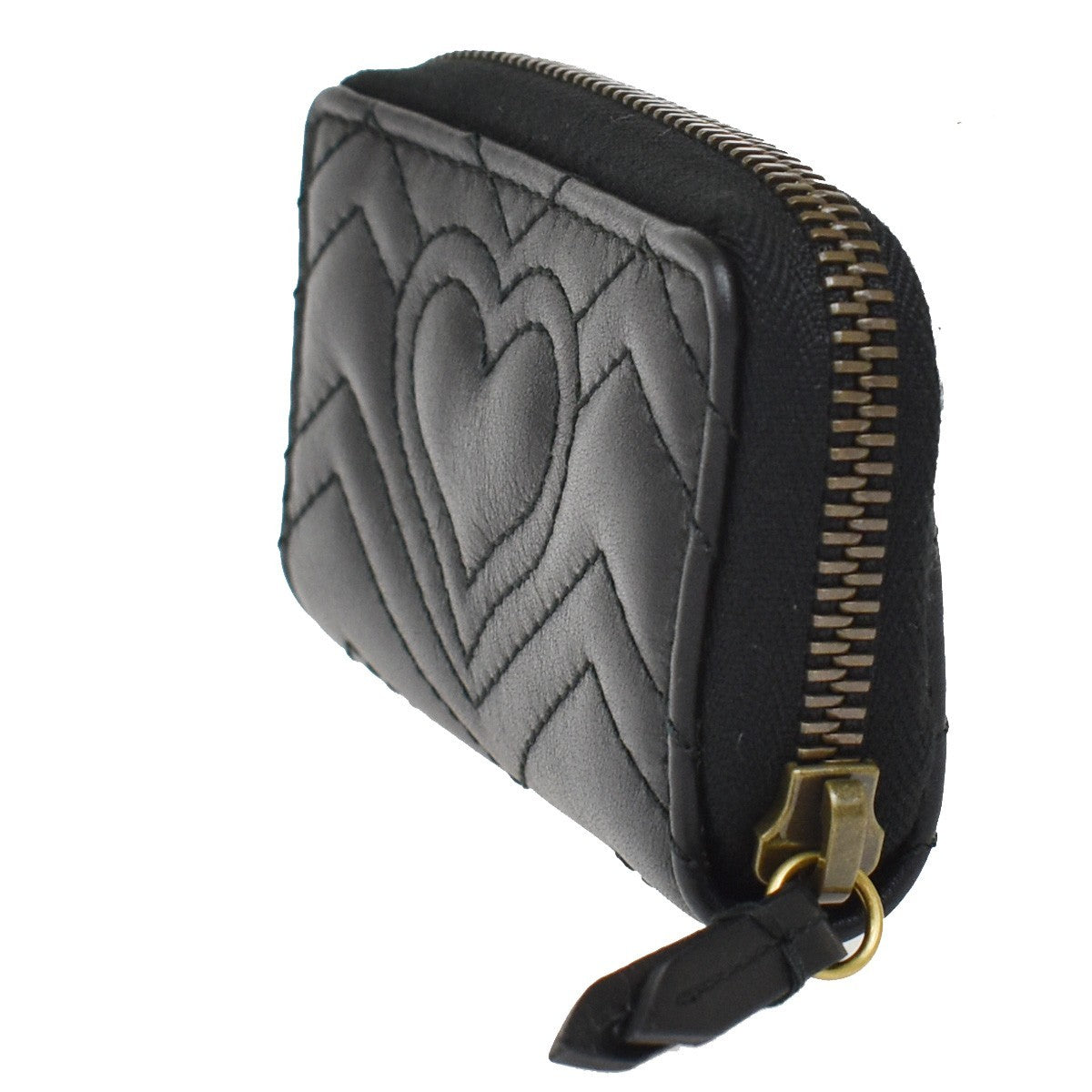 Gucci GG Marmont Zip Around Matelasse Leather, Black, Leather, Wallet