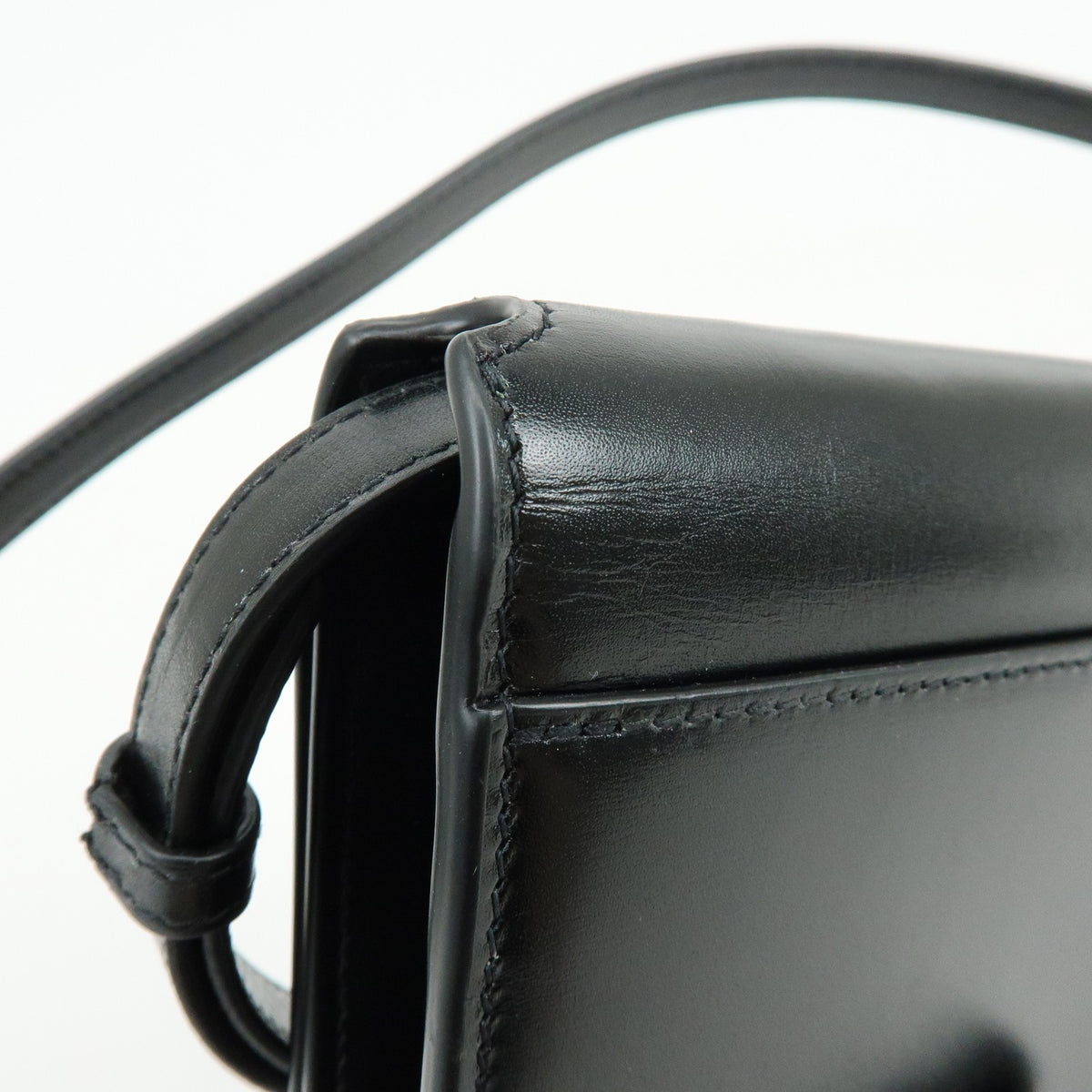 Saint Laurent Paris Chain Leather, Black, Leather, Crossbody Bag