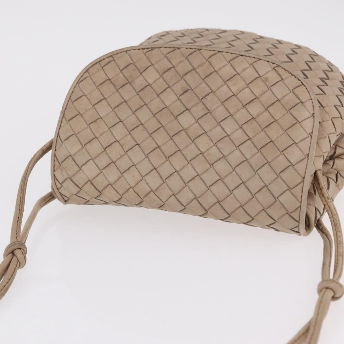 Bottega Veneta Intrecciato Shoulder Leather, Beige, Leather, Shoulder Bag
