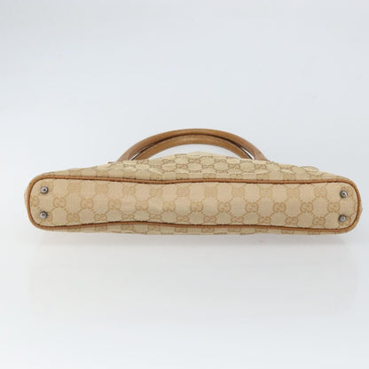 Gucci Vintage Ring Tote GG Canvas with Leather, Beige, Canvas, Tote Bag