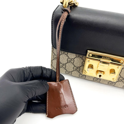 Gucci Padlock Clutch GG Canvas and Leather, Black, Canvas, Clutch