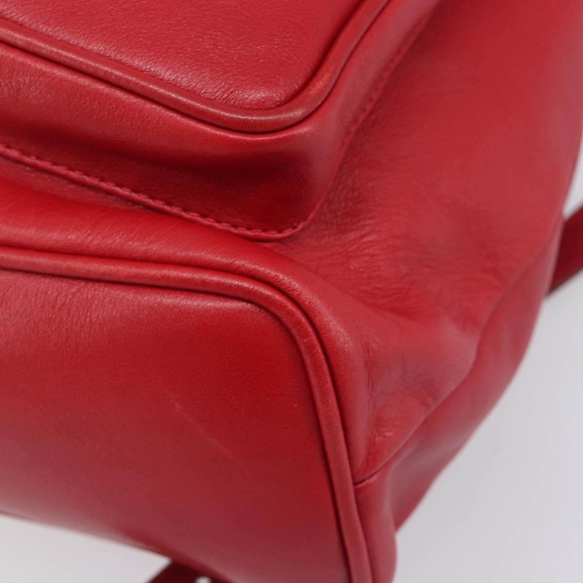 Gucci Vintage Bamboo Leather, Red, Leather, Backpack