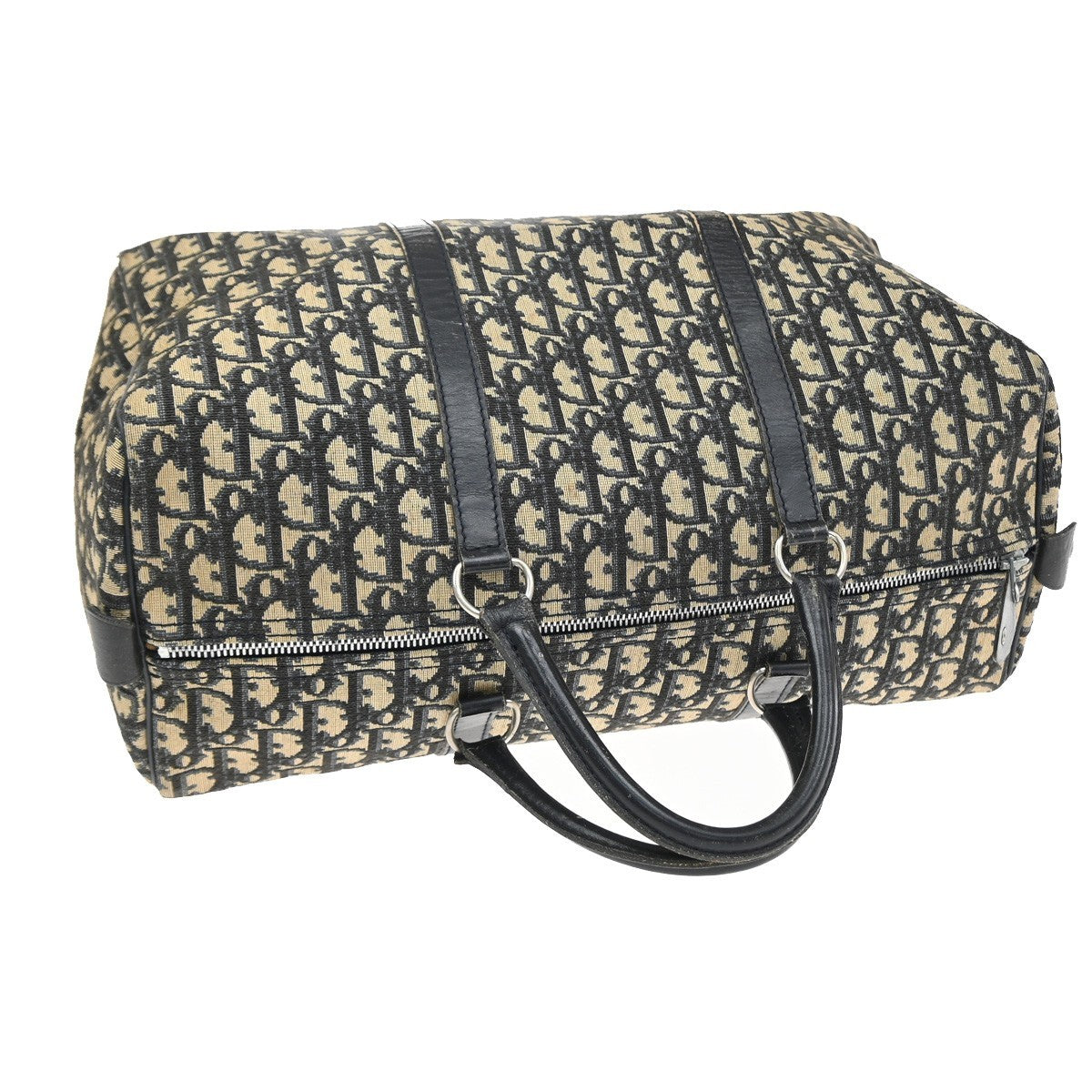 Christian Dior Vintage Trotter Boston Diorissimo Canvas, Navy, Canvas, Handbag