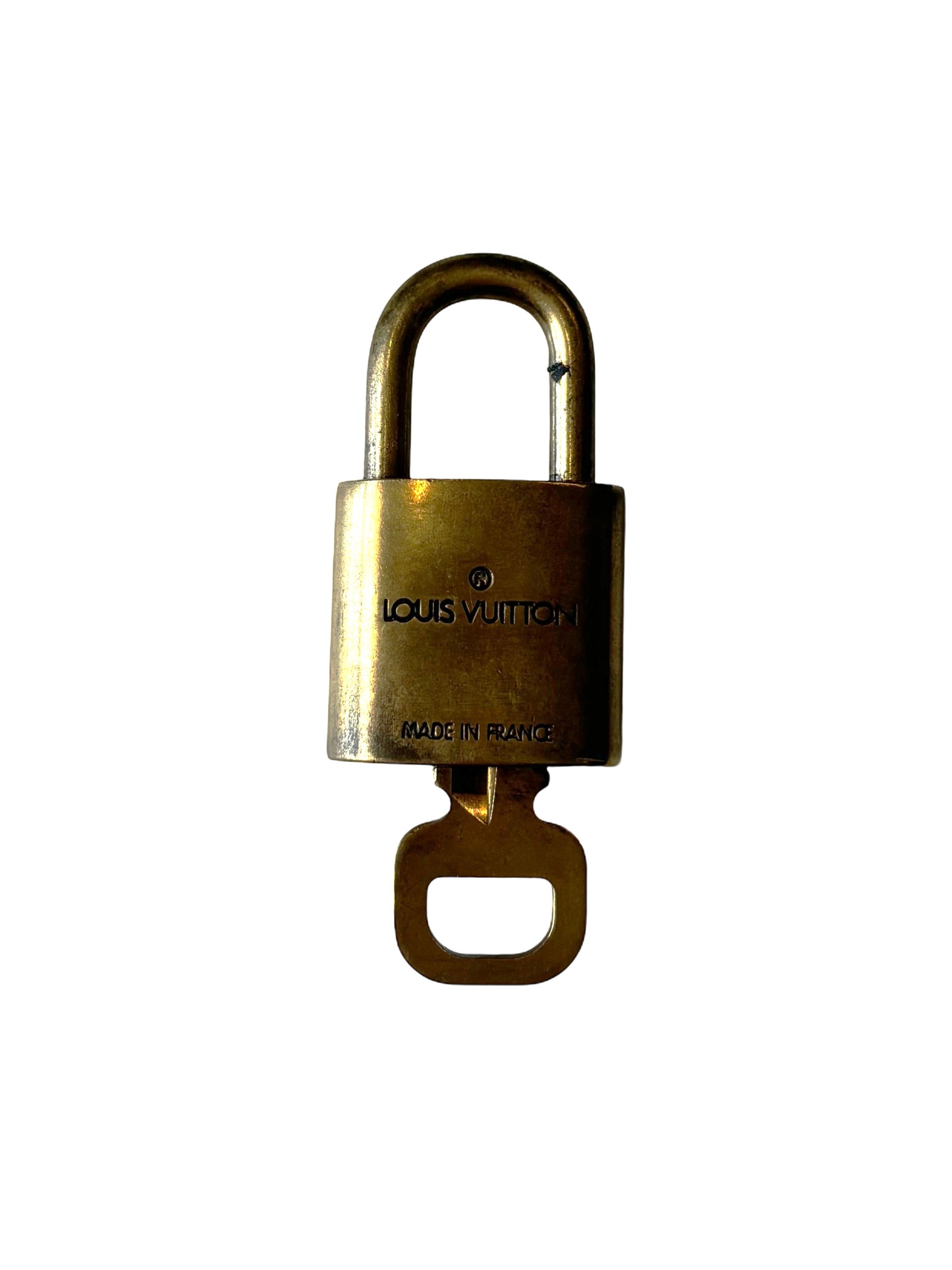 Louis Vuitton Padlock and Key Logo Metal, Gold, Metal, Charm
