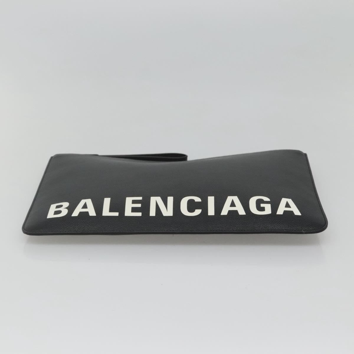 Balenciaga Ville Pouch Leather, Black, Leather, Clutch