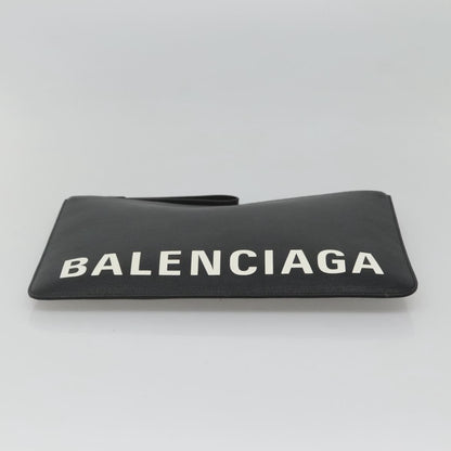 Balenciaga Ville Pouch Leather, Black, Leather, Clutch