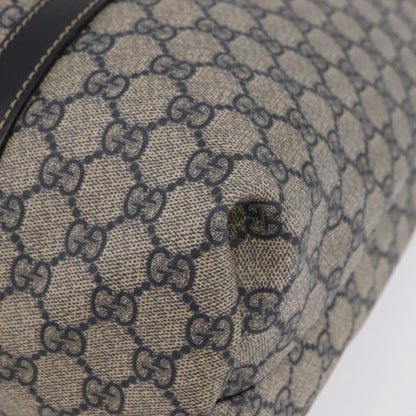 Gucci Open Tote GG Canvas and Leather, Navy, Canvas, Handbag