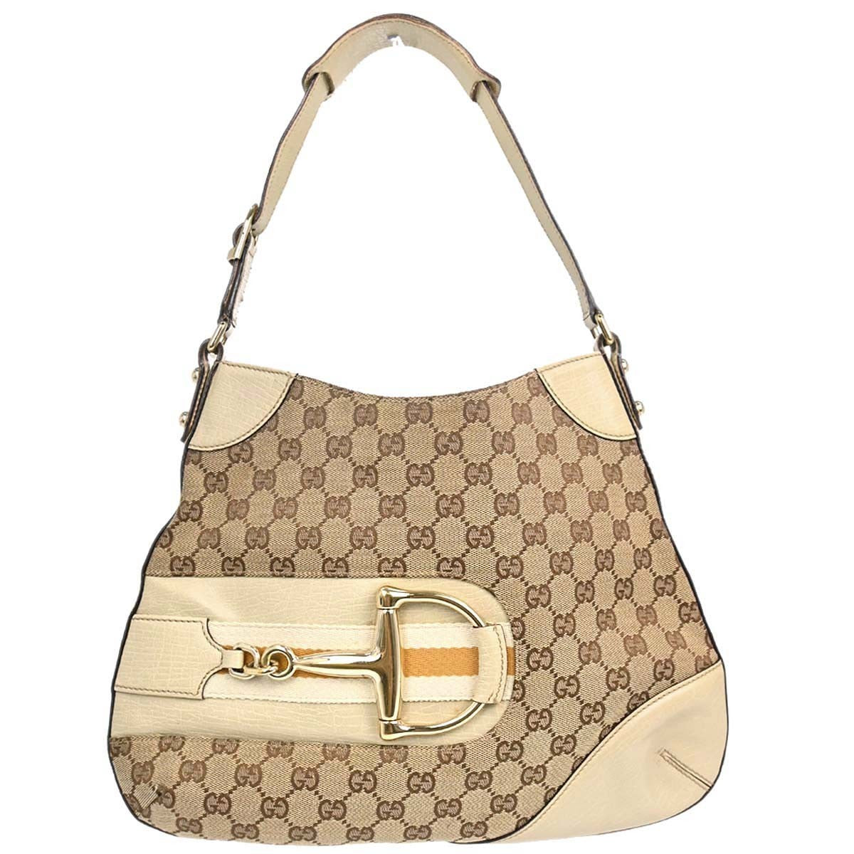 Gucci Horsebit Canvas, Beige, Canvas, Clutch